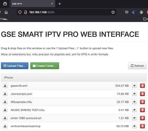 uploading m3u file through web server