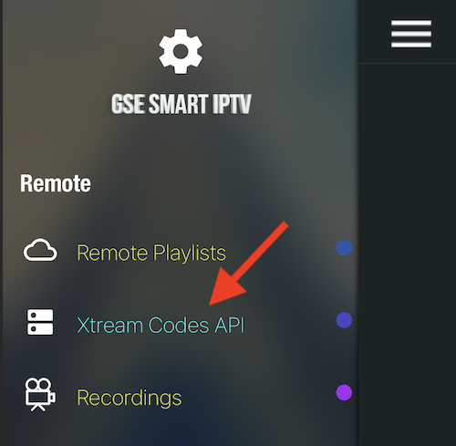 left column option xtream codes api